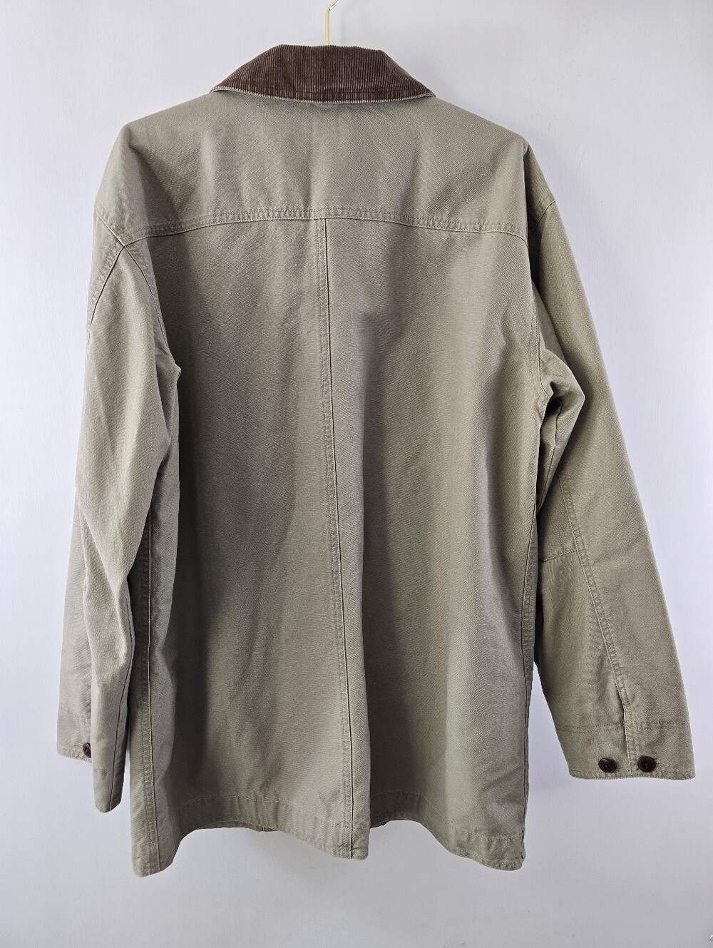 LL Bean Barn Jacket Corduroy Trim Vintage VTG 90s Y2k Chore Coat Button Front M - Picture 8 of 15
